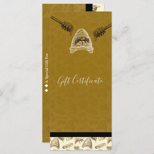 ハニービーハイブヴィンテージオーガニックギフト証明書 (正面/裏面)