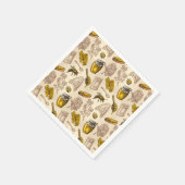 ハニービーハイブヴィンテージオーガニックナチュラル素朴 スタンダードカクテルナプキン (角)