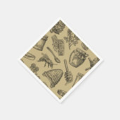 ハニービーハイブヴィンテージオーガニックナチュラル素朴 スタンダードカクテルナプキン (角)