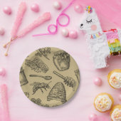 ハニービーハイブヴィンテージオーガニックナチュラル素朴 ペーパープレート (パーティー)