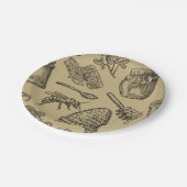 ハニービーハイブヴィンテージオーガニックナチュラル素朴 ペーパープレート (アングル)