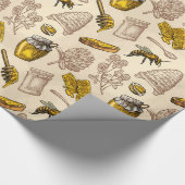 ハニービーハイブヴィンテージオーガニックナチュラル自然 ラッピングペーパー (角)