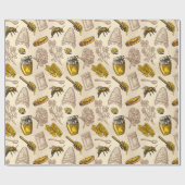 ハニービーハイブヴィンテージオーガニックナチュラル自然 ラッピングペーパー (フラット)