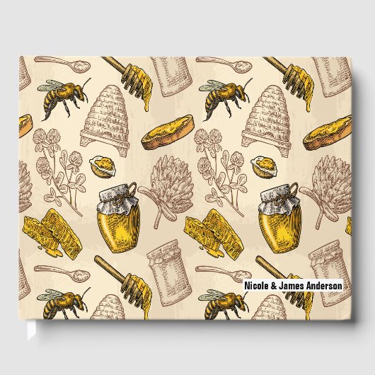 ハニービーハイブヴィンテージ素朴カントリーウェディング ゲストブック (正面)