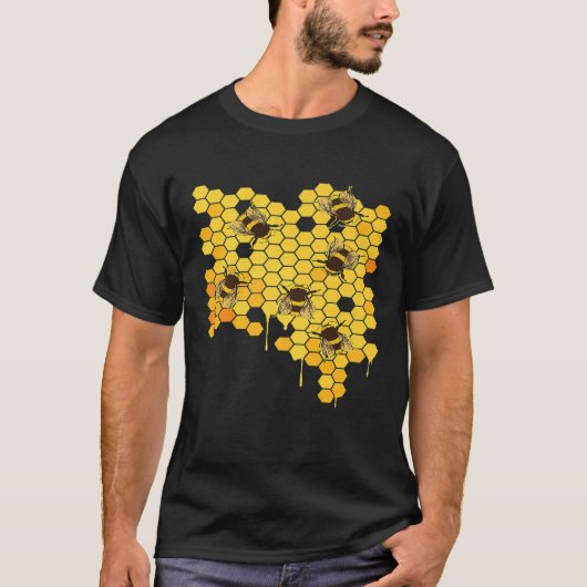 ハニービーハイブ養蜂家 Tシャツ (正面)