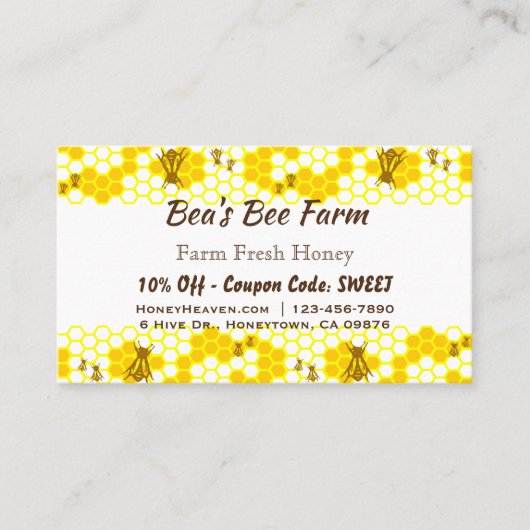 ハニービーハニカムカスタム割引カード 割引カード (正面)
