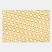 ハニービーハニカムヒマワリ養蜂場ギフトラップ ラッピングペーパーシート (正面2)