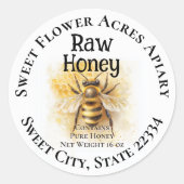 ハニービーハニーアピールビジネスボトルラベル ラウンドシール (正面)
