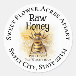 ハニービーハニーアピールビジネスボトルラベル ラウンドシール