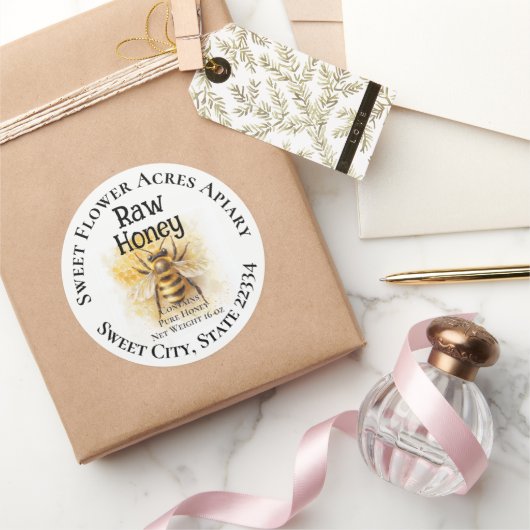 ハニービーハニーアピールビジネスボトルラベル ラウンドシール (ギフト)