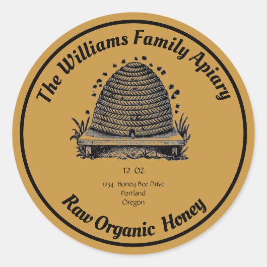 ハニービーハニージャール | Raw OrganicHoney ラウンドシール (正面)