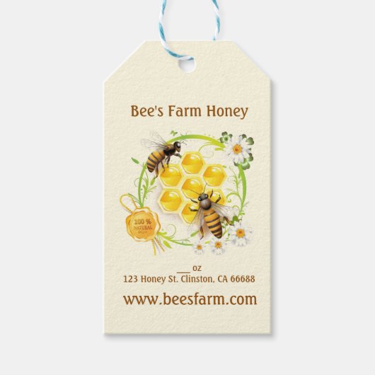 ハニービーハニーセラービーキーパーアピアリストカスタム ギフトタグ (正面)