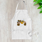 ハニービーバスケッ忙しトおもしろいイラストレーション スタンダードエプロン