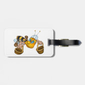 ハニービーバスケッ忙しトおもしろいイラストレーション ラゲッジタグ (裏面横)