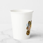ハニービーバスケッ忙しトおもしろいイラストレーション 紙コップ (右)