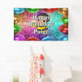 ハニービーパーソナライズされたキャラクター誕生日バナー 横断幕 (インサイチュ)