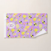 ハニービーパープル バスタオルセット (ハンドタオル)