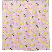 ハニービーピンク シャワーカーテン (正面)