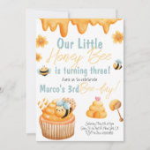 ハニービーファーストビーデイ誕生日招待状 招待状 (正面)