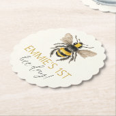 ハニービーファースト誕生日コースター ペーパーコースター (アングル)