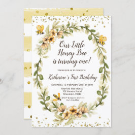 ハニービーファースト誕生日招待状 招待状