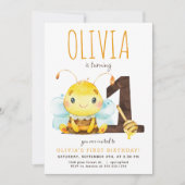 ハニービーファースト誕生日招待状 招待状 (正面)