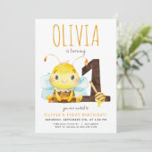 ハニービーファースト誕生日招待状 招待状 (スタンド正面)