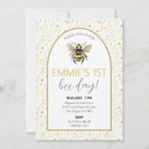ハニービーファースト誕生日招待状