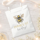 ハニービーファースト誕生日紙トリートバッグ フェイバーバッグ (クリップ留めされた状態)