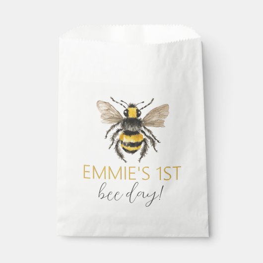 ハニービーファースト誕生日紙トリートバッグ フェイバーバッグ (正面)