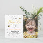 ハニービーファースト誕生日 招待状 (スタンド正面)