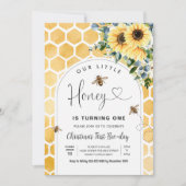 ハニービーファースト誕生日 招待状 (正面)