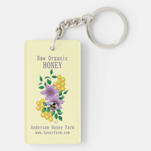 ハニービーファームイエローラベンダー キーホルダー (裏面)
