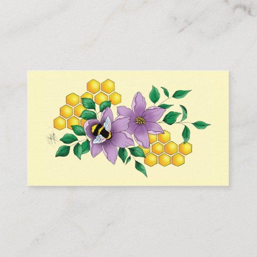 ハニービーファームイエローラベンダー 名刺 (裏面)