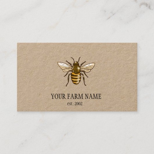ハニービーファームビーキーパーアピアリストミツバチ 名刺 (正面)