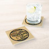 ハニービーファーム名パーソナライズされたスイートビーハイブ ガラスコースター (アングル)