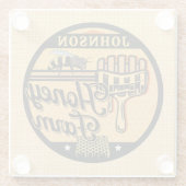 ハニービーファーム名パーソナライズされたスイートビーハイブ ガラスコースター (裏面)