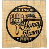 ハニービーファーム名パーソナライズされたスイートビーハイブ シャワーカーテン (正面)