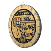 ハニービーファーム名パーソナライズされたスイートビーハイブ ダーツボード (正面右)