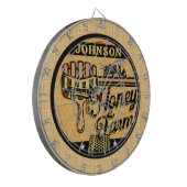 ハニービーファーム名パーソナライズされたスイートビーハイブ ダーツボード (正面左)