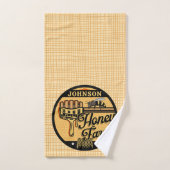 ハニービーファーム名パーソナライズされたスイートビーハイブ バスタオルセット (ハンドタオル)