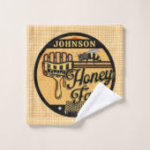 ハニービーファーム名パーソナライズされたスイートビーハイブ バスタオルセット (ウォッシュタオル)