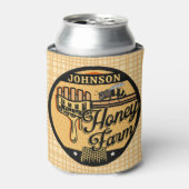 ハニービーファーム名パーソナライズされたスイートビーハイブ 缶クーラー (缶正面)