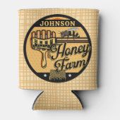 ハニービーファーム名パーソナライズされたスイートビーハイブ 缶クーラー (正面)