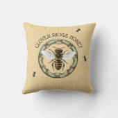 ハニービーファーム養蜂家ラベル1 クッション (裏面)