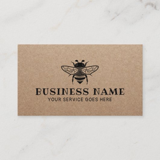 ハニービーファーム養蜂家養蜂ク素朴ラフト 名刺 (正面)