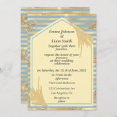 ハニービーフェイクグリッター結婚ズ 招待状 (正面/裏面)