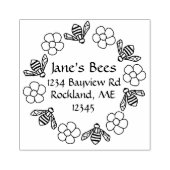 ハニービーフラワーズ名前をカスタムする ラバースタンプ (インプリント)