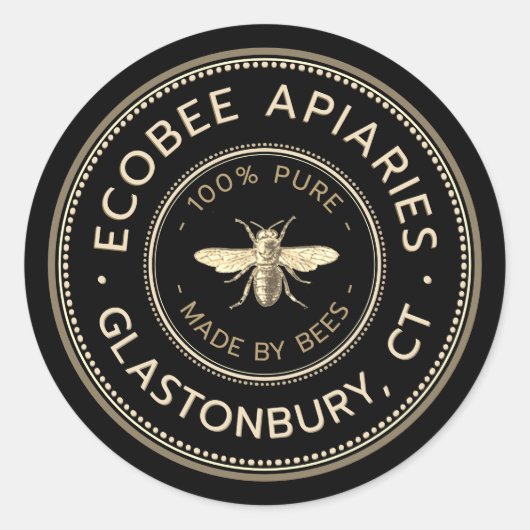 ハニービーフランスのプロモーションのアピールステッカー ラウンドシール (正面)