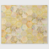 ハニービーフローラハニカムビーハイブ ラッピングペーパー (フラット)